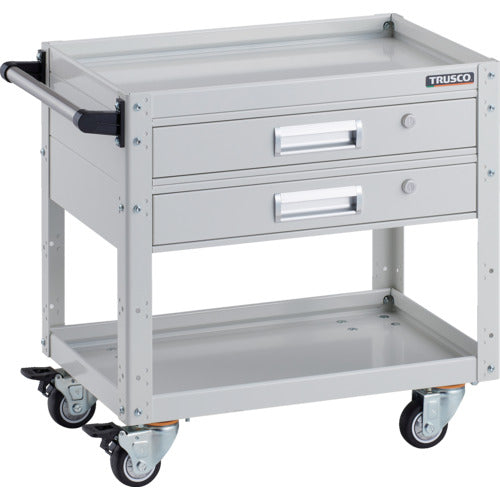 TRUSCO Tool Wagon Eagle Wagon 750 x 500 with 2 drawers, 4 urethane wheels, white EGW-672V2UJ-W 1 unit