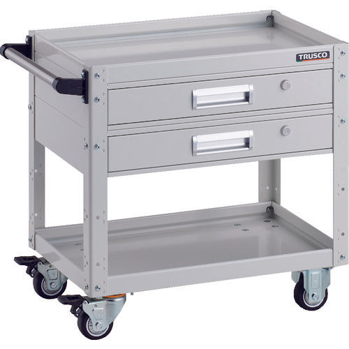 TRUSCO Tool Wagon Eagle Wagon 600 x 400 x H600 with 2 drawers, urethane wheels, white EGW-662V2U-W 1 unit
