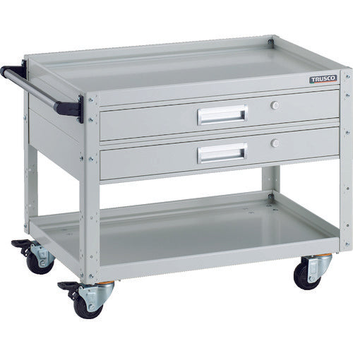 TRUSCO Tool Wagon Eagle Wagon 750X500 with 2 drawers and 4 swivel wheels White EGW-672V2J-W 1 unit