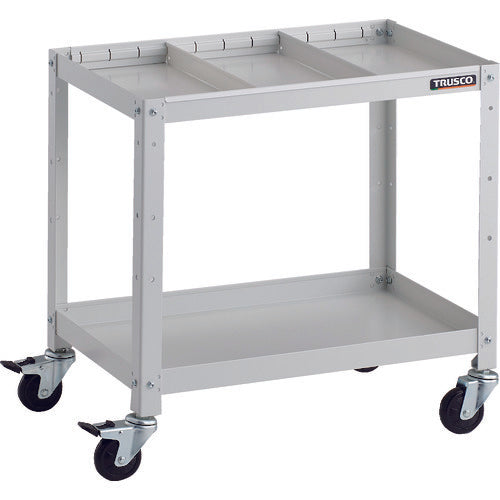 TRUSCCO 툴 왜건 래빗 왜건 600X400 칸막이 2단 부착 고무 바퀴 화이트 RBW-662S2 W 1대