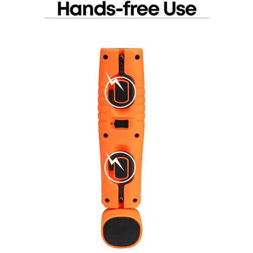 ＧＲＯＺ　充電式ＬＥＤハンドライト　３６０度回転　オレンジ　４００Ｌｍ　LED/360　1 個