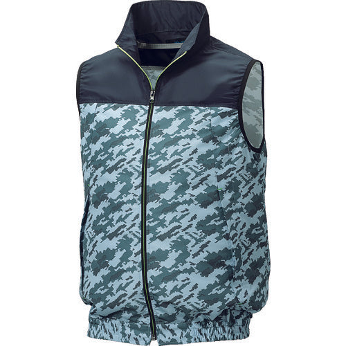 공조복 폴리에스테르제 캐주얼 공조 베스트 웨어만 네이비×네이비 카모 4 L KU92020-C03-S6 1 착용