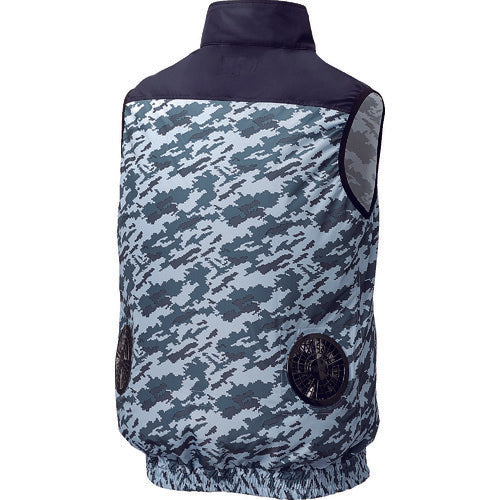 공조복 폴리에스테르제 캐주얼 공조 베스트 웨어만 네이비×네이비 카모 4 L KU92020-C03-S6 1 착용