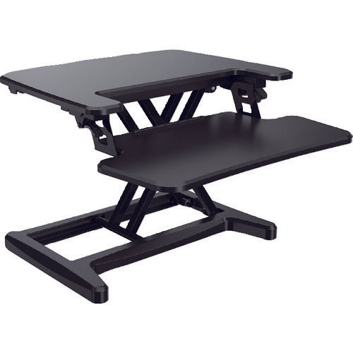 TRUSCO Gas Pressure Tabletop PC Desk Alcove Black 550 x 415 with Keyboard Stand TMT107SS-BK 1 Unit