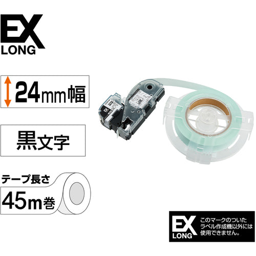 KING JIM [Genuine] "Tepra" PRO Tape 24mm EX Refill Long Tape White Label/Black Text 45m Length SS24K-EXR 1 pc