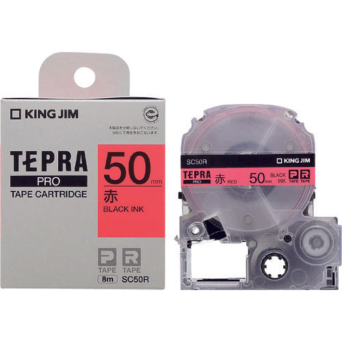 KING JIM [Genuine] "Tepra" PRO tape 50mm red label/black text length 8m SC50R 1 piece