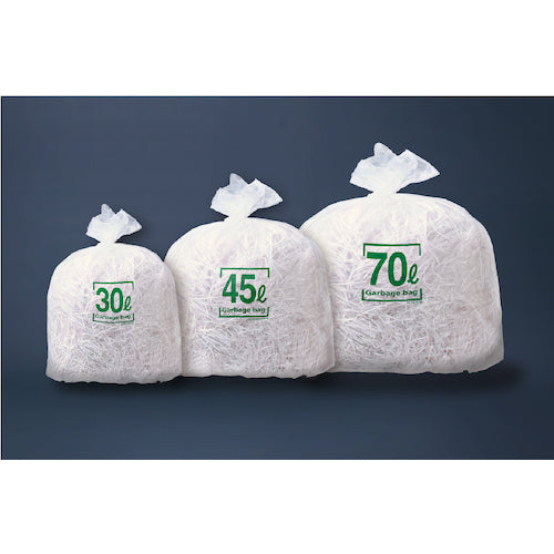サニパック　容量表記入り白半透明ゴミ袋（バイオマス配合）４５Ｌ１０枚　０．０２ｍｍ　HT4V　1 袋