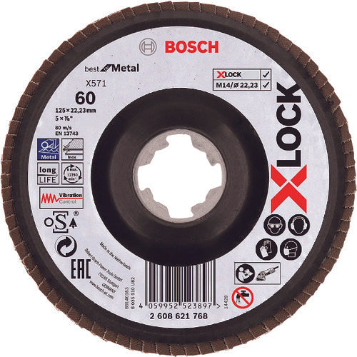Bosch X-LOCK Abrasive Disc 125G60 Vent 2608621768 10 pieces