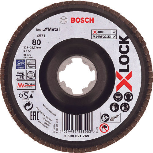 Bosch X-LOCK Abrasive Disc 125G80 Bent 2608621769 10 pieces