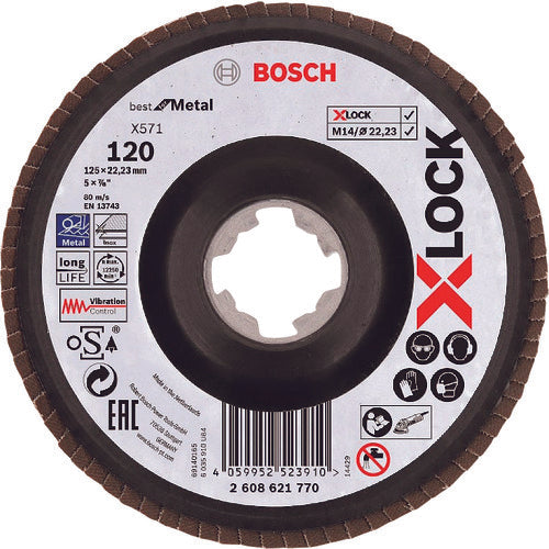 Bosch X-LOCK Abrasive Disc 125G120 Vent 2608621770 10 pieces
