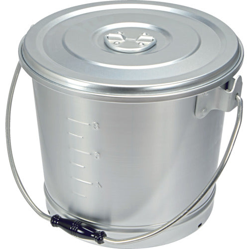 TRUSCO Aluminum Round Single Layer Food Can 270ΦX240 10L ARCA-10 1 pc