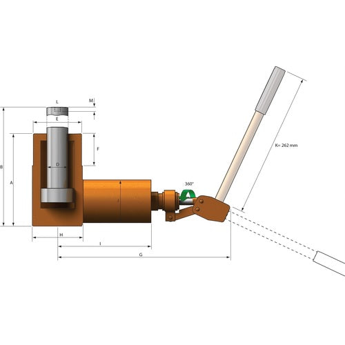 Simson compact jack, stroke 30mm, maximum capacity 15.5t, 1530, 1 unit