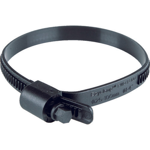 HCL Plastic Hose Band Ezyclamp Clamping Diameter 25.0-100.0mm Diagonal 8.0mm Nylon 66 PWD-13-100-SC-PA66-BK 1 bag