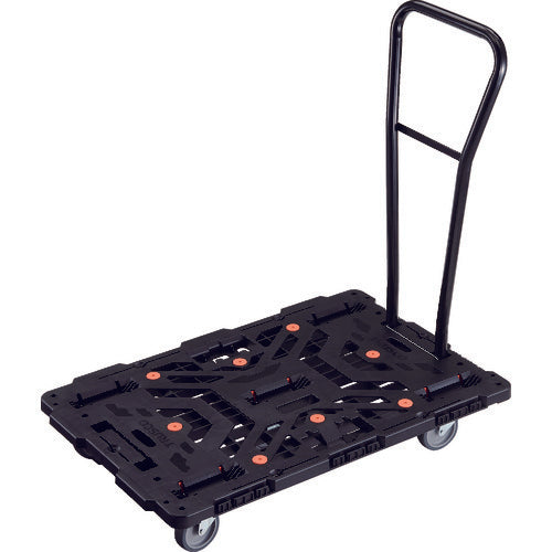 ＴＲＵＳＣＯ　連結式樹脂製平台車　ビートル　９００Ｘ６００　自在５輪　脱着式ハンドル付　BT900J5H-E100　1 台