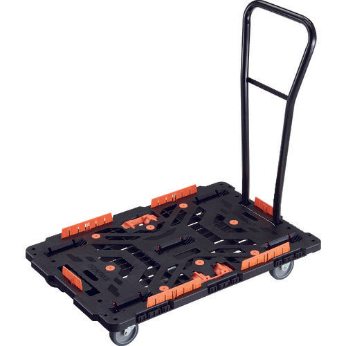 TRUSCO Interlocking Resin Platform Truck Beetle 900X600 with 3 Swivel Wheels, Removable Handle, Spill Prevention Set, Brazed Stopper BT900KJ3H-E100T 1 Unit