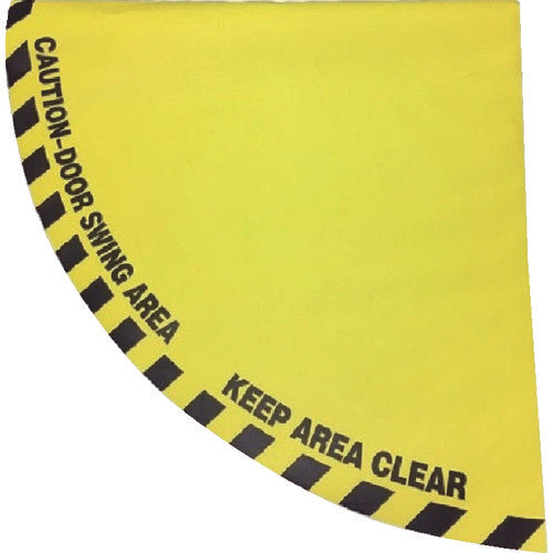 세이프란 도어용 노면 표지 스티커 반경 900mm의 4분의 1원 부채꼴 황색 14327 1장