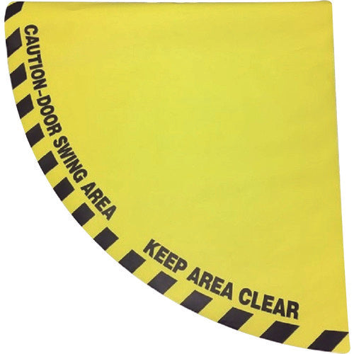 세이프란 도어용 노면 표지 스티커 반경 1200mm의 4분의 1원 부채꼴 황색 14328 1장