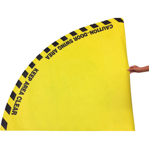 세이프란 도어용 노면 표지 스티커 반경 1200mm의 4분의 1원 부채꼴 황색 14328 1장