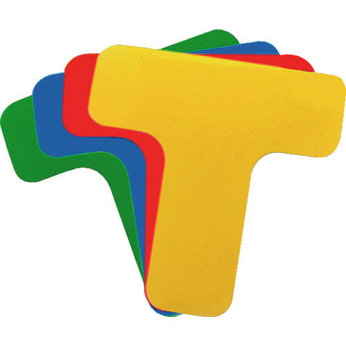 세이프란 고내구 5S 플로어 표시 스티커 T형 10장 세트 150x150mm 노랑 10944 1조