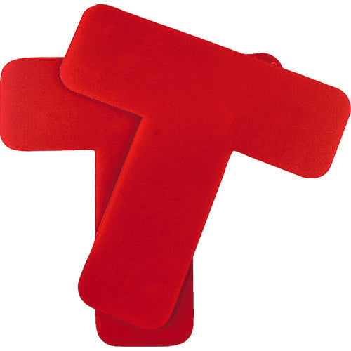 セーフラン　高耐久５Ｓフロア表示ステッカー　Ｔ型　１０枚セット　１５０×１５０ｍｍ　赤　10945　1 組