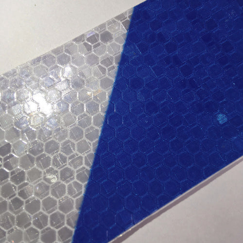 SAFERUN High Brightness Reflective Tape Blue and White Width 50mm x 50m 14358 1 roll