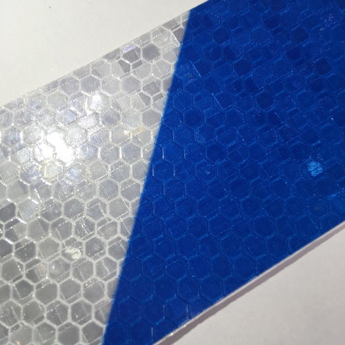 SAFERUN High Brightness Reflective Tape Blue and White Width 50mm x 50m 14358 1 roll