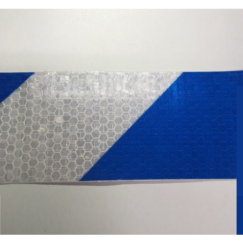 SAFERUN High Brightness Reflective Tape Blue and White Width 50mm x 50m 14358 1 roll