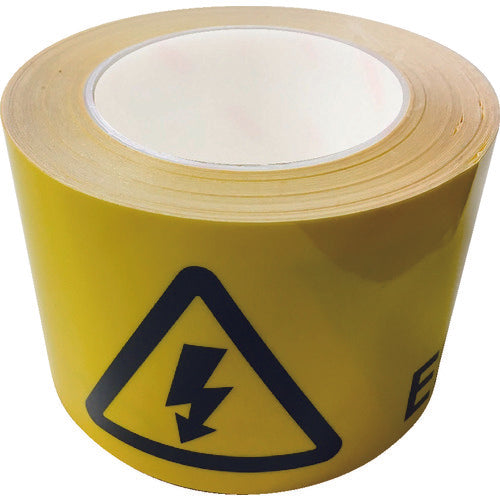 SAFERUN Abrasion Resistant Sign Tape 75mm x 22m Electric Shock Caution ELECTRIC SHOCK HAZARD J0037 1 Roll