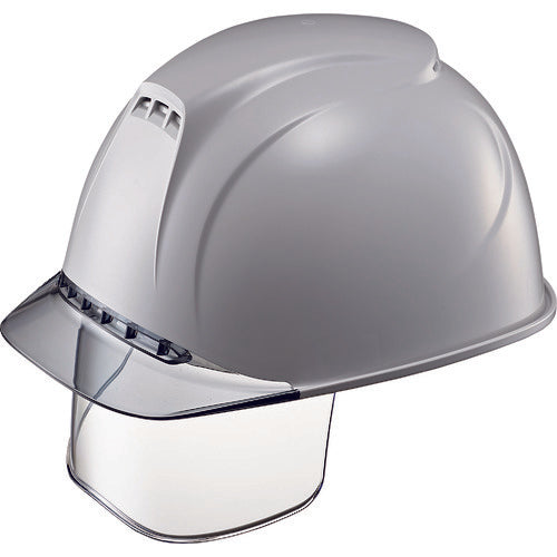 タニザワ　エアライト搭載ヘルメット（透明バイザータイプ・溝付・通気孔付・ワイドシールド付）　ＳＴ＃１８３０ＶＪ−ＳＥ（ＥＰＡ）　透明バイザー：グレー／帽体色：グレー　1830VJ-SE-V2-GR5-J　1 個