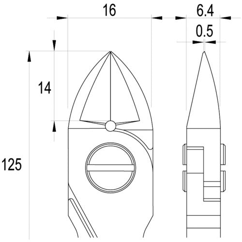 Idealtek ESD Precision Nippers, Oval Round Shape, Extra Large, Flush Blade, 125mm, ES5161L-CR-BGS-IT, 1 Piece