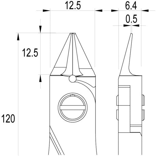 ｉｄｅａｌｔｅｋ　ＥＳＤ精密ニッパ　先細リリーブ形　大　セミフラッシュ刃　１２０ｍｍ　ES5550-CR-BG-IT　1 丁