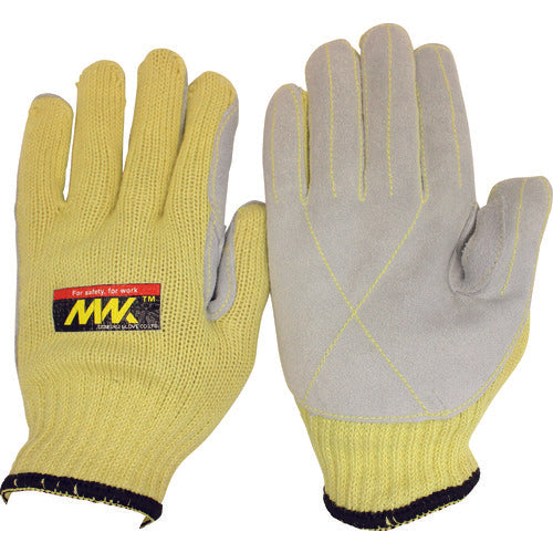 Otafuku Cut-Resistant Gloves 7G Cowhide Leather L MWK-916-L 1 Pair