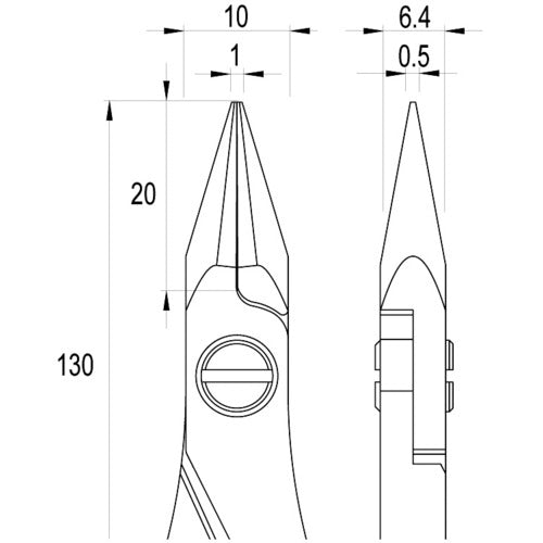 ｉｄｅａｌｔｅｋ　ＥＳＤ精密プライヤー　半丸　１３０ｍｍ　ES6021-CR-BG-IT　1 丁