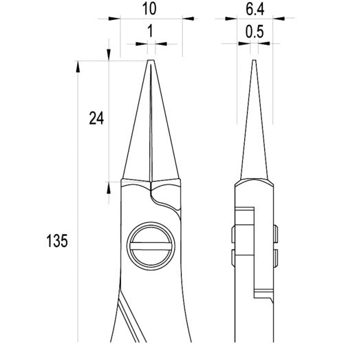 ｉｄｅａｌｔｅｋ　ＥＳＤ精密プライヤー　丸　１３５ｍｍ　ES6041-CR-BG-IT　1 丁