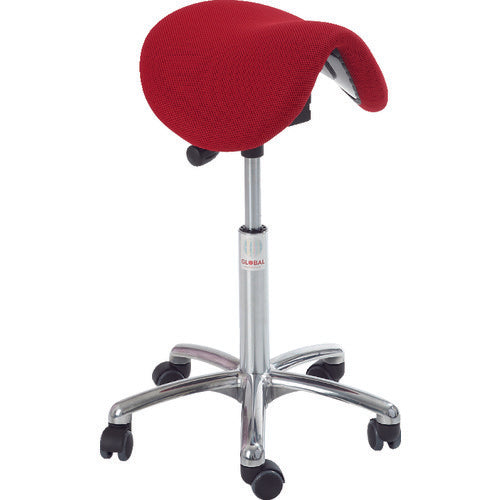 Global DALTON Saddle Chair, Red, Seat Height 58-77cm, 462074212, 1 piece