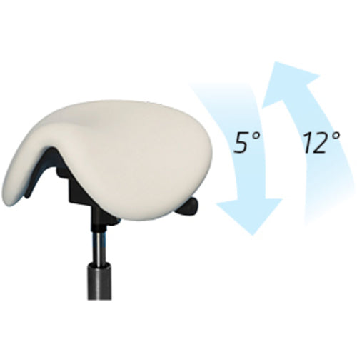 Global DALTON Saddle Chair, Red, Seat Height 58-77cm, 462074212, 1 piece