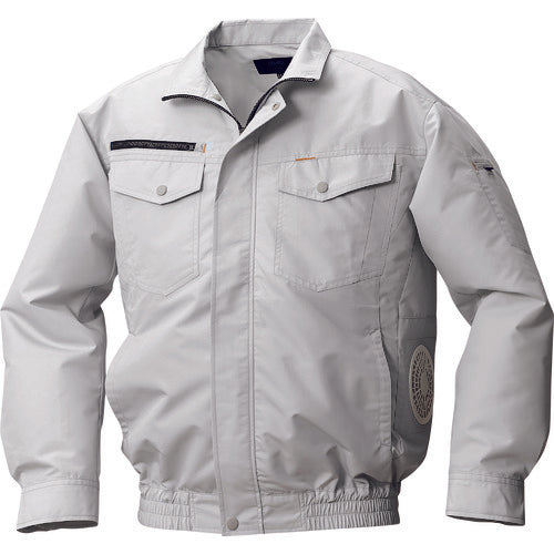 Air-conditioned clothing, cotton/polyester blend, horizontal fan, air-conditioned clothing [R-up], clothing only, silver, 5L, KU92030-C06-S7, 1 unit