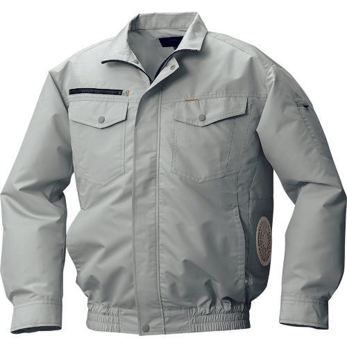 空調服　【今期完売】綿・ポリ混紡横ファン空調服［［Ｒ上］］ウェアのみモスグリーン５Ｌ　KU92030-C07-S7　1 着