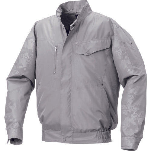 空調服　ポリエステル製エンボスプリント空調服［［Ｒ上］］ウェアのみグレー×グレーエンボスＬ　KU92000-C06-S3　1 着