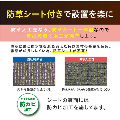 IRIS 535745 방초 인공잔디 1000mm×2m BP-3012 1장