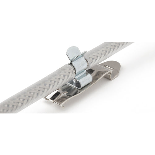 HEBOTEC EMC protection shield clamp, shield diameter 7-18mm, DIN rail 35mm, with clip, 10 pieces, 1030-012, 1 bag