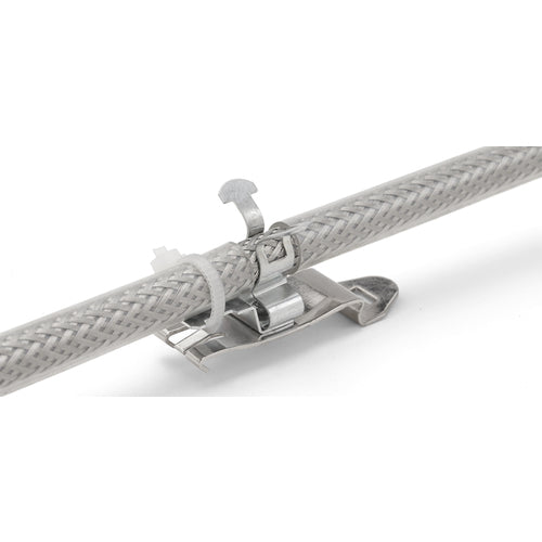 HEBOTEC EMC Countermeasures Shield Clamp Strain Relief Shield Diameter 3-12mm DIN Rail 35mm with Clip 10 Pieces 1031-011 1 Bag