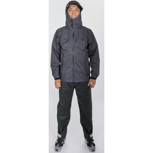 ＴＲＵＳＣＯ　フードが回るストレッチレインスーツ　ツバつき　メランジネイビー　Ｓ　NRSR-NV-S　1 着