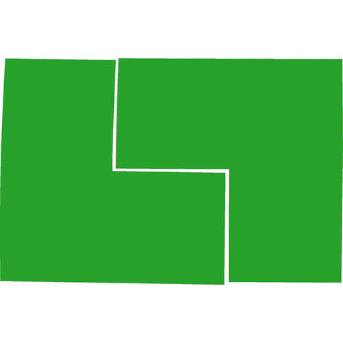 TRUSCO Fluorescent L-shaped stickers, green, 2 sheets per sheet, 50 x 100 x 100, FLL502-GN, 1 bag