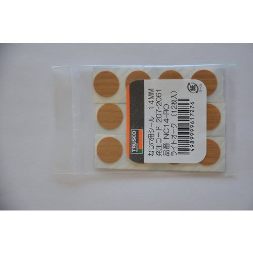 ＴＲＵＳＣＯ　ねじ穴用シール（ねじ穴かくし）　φ１４ＭＭ　ライトオ−ク　１２個入　NC14-RO　1 SHT
