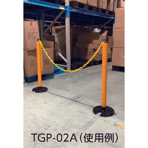 ＴＲＵＳＣＯ　やわらかゴムポール　イエロー・ブラック　１２８ｃｍ　アンカー穴１０ｍｍ付　屋内型タイプ　TGP-06A　1 本