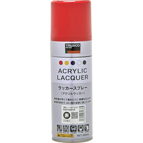 ＴＲＵＳＣＯ　高耐久アクリルラッカースプレー　赤　３００ｍｌ　RSP300-R　1 本