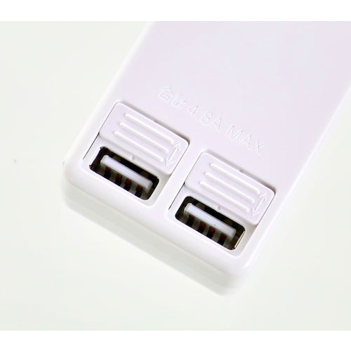 ＴＲＵＳＣＯ　【売切廃番】　ＵＳＢ充電ポート付きタップ　２個口２ポート４．８Ａ　TUT2S-2P　1 個