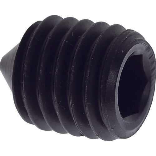 TRUSCO Hexagonal Socket Set Screw, Pointed Tip, Black Dye, M12 x 15, Pack of 8, B127-1215, 1 PK