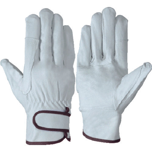 Simon genuine pig leather gloves (velcro cuffs) PL-718 white L PL718 L 1 pair